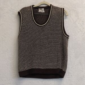 Montgomery Ward Vintage Women's Brown Knit Sweater Vest‎ Size L